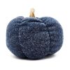 Set of 3, 7.5x7.5x5.7" Dark Blue Pumpkin, Pumpkin Ornament Decor for Holiday Harvest Festival Fall Festival & Thanksgiving