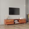 Walnut TV Stand for 70 Inch TV Stands, Media Console Entertainment Center Television Table