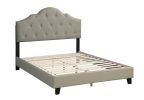 Majestic Arch 1pc Full Size Bed Adjustable HB Grey Polyfiber Tufted Upholstered Wooden Bedframe Bedroom Furniture