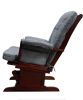 Adeliza Gray Microfiber & Cherry Finish Glider Chair with Ottoman