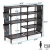 Shoe Rack with Pockets, 5-Tier Shoe Boots Organizer Freestanding Shoe Shelf for Entryway Bedroom,Clearance