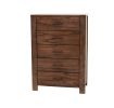 Oak Finish 1pc Chest Of Drawers Wooden Texture 5x Drawers Storage Bedroom Furniture