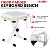 5 CORE Keyboard Bench Pair X Style Piano Stool Thick Padded 12 to 18.5 inch Adjustable Keyboards Chair White KBB02WH