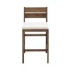 Modern 2-Piece Solid Acacia Wood Counter Stools with Cushion - Dark Brown