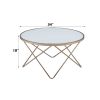 Valora Frosted Glass Top & Champagne Finish Coffee Table