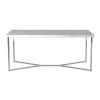 Modern Glam Metal and Faux Marble Coffee Table - Faux White Marble/Chrome