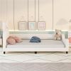 Twin Size Upholstered Daybed with Carton Ears Shaped Headboard, White