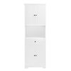 Tall Bathroom Cabinet with Four Doors, Large Storage Space Open Shelve, Upper Storage Cabinet, White