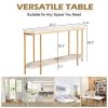 [Old Code: 22504192]Console Table 2 Tier Narrow Entryway Table with Storage Shelves Faux Marble Narrow Table for Living Bedroom Hallway Office Easy As