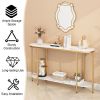 [Old Code: 22504192]Console Table 2 Tier Narrow Entryway Table with Storage Shelves Faux Marble Narrow Table for Living Bedroom Hallway Office Easy As