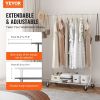 VEVOR Clothes Rack with Wheels, Heavy Duty Clothing Garment Rack, Commercial Clothing Rack for Hanging Clothes with Bottom Storage Area