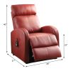 Ricardo Red PU Recliner w/ Power Lift