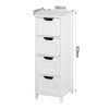 White Bathroom Storage Cabinet, Freestanding Cabinet with Drawers