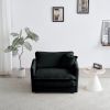 Modern Sofa Couch, 3 Piece Set Extra Deep Seat Sectional Sofa for Living Room, Oversized Sofa, 3 Seat Sofa, Loveseat and Single Sofa, Black Chenille