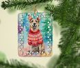 Australian Cattle Dog Christmas Porcelain Ornament Christmas Tree Hanging Decorations for Home Christmas Holiday, Rectangle, Gift, Multicolor