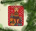 Lakeland Terrier Holiday Christmas Porcelain Ornament Christmas Tree Hanging Decorations for Home Christmas Holiday, Rectangle, Gift, Multicolor