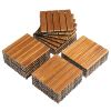 27pcs Wood Interlocking Deck Tiles 11.8"x11.8", Waterproof Flooring Tiles for Indoor and Outdoor