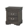 Louis Philippe Dark Gray Nightstand