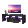 FashionTVstandTVcabinet,EntertainmentCenter,TVstationTV console,media console,with LEDlight belt,light belt remote control,toughenedglassshelf