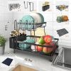 Kitchen counter large utensil drying rack, detachable large capacity utensil drying rack with utensil rack