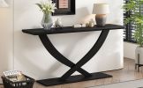 Mirod 57'' Modern Rustic Console Table with Cross-Leg Design,Sturdy Construction and Ample Surface Space,Perfect for Living Room or Bedroom