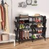 Shoe Rack with Pockets, 5-Tier Shoe Boots Organizer Freestanding Shoe Shelf for Entryway Bedroom,Clearance