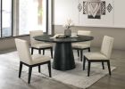 Froja Black Finish Manufactured Wood Round Dining Table