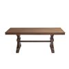 78.74''Rectangular Rubber Wood Dining Table for 6-8 with Wooden Trestle Pedestal Base