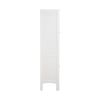 Tall Narrow Tower Freestanding Cabinet with 2 Shutter Doors 5 Tier Shelves for Bathroom, Kitchen ,Living Room ,Storage Cabinet,White