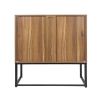 Natural rattan, 2 Door high cabinet, rattan, Built-in adjustable shelf, Easy Assembly, Free Standing Cabinet for Living Room Bedroom