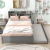 Full Bed with Trundle,Bookcase,Grey