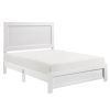 White Finish Queen Size Panel Bed Wooden Bedroom Furniture 1pc, Bed in a Box