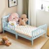 Single Vertical Board with Guardrails on Both Sides Blue 135*75*62.5cm Wooden Bed Pine Children