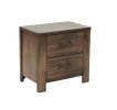 Oak Finish 1pc Nightstand Wooden Bedside Table 2x Drawers Storage Bedroom Furniture