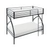 Black Metal Frame Twin/Twin Bunk Bed, Youth Bed, Youth Bedroom Furniture, Easy Assembly