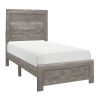 Rustic Gray Finish Twin Size Panel Bed Wooden Bedroom Furniture 1pc, Bed in a Box