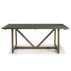 Modern Farmhouse Solid Wood V-Frame Trestle Dining Table - Grey/ Brown