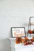 Set of 2, 16x10.5" Thanks Wall Sign, Wall Art Decor for Harvest Festival Fall Festival & Thanksgiving Table Decorations