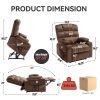 Brown Dual Motor Infinite Position Up to 350 LBS Chenille Power Lift Recliner Chair