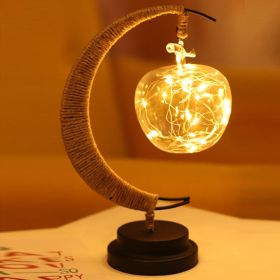 Led Modeling Lights Star Moon AppleChristmas Decoration Lights (Option: Warm White-Apple-battery)