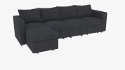 Modular 6-Piece Sectional Sofa – 109''L x 54.5''W x 34''H, Available in Beige, Black, and Gray