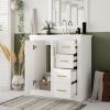 30'' Bathroom Vanity with Resin Sink Combo,Solid Wood Frame Bathroom Storage Cabinet, Freestanding Vanity Set with 3 Drawers& Soft Closing Doors