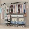 Home, Storage Rack Clothes Rack Heavy Duty Clothes Rack for Hanging Clothes, Rack, Wooden Stereo Rack Self-Standing Wardrobe Wardrobe Rack