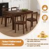 Farmhouse 65" 5-Piece Extendable Dining Table Set with Wheels Kitchen Table Set with 17.7" Pull-out Side Table and Dining Chairs for Small Places