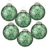 D3.9" Christmas Ball Ornaments, Glass Decorative Hanging Ball Christmas Tree Ornaments for Holiday Party Decorations, Set of 6