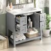 36'' Bathroom Vanity with Undermount Sink,Free Standing Vanity Set with 4 Drawers& Soft Closing Doors,Solid Wood Frame Bathroom Storage Cabinet