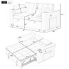 58" 4-1 Multi-functional Sofa Bed with Cup Holder and USB Port for Living Room or Apartments